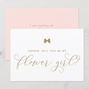 Invitación Lazo dorado parisino ¿Quieres ser mi niña de las f