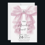 Invitación Lazo en cascada de volantes rosa Elegante fiesta d<br><div class="desc">Personaliza esto para cualquier evento.</div>