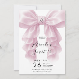Invitación Lazo en cascada de volantes rosa Elegante fiesta d