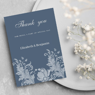 Invitación Lazo floral azul malva azul claro