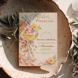 Invitación Lazo Floral para Desayuno Nupcial de Pétalos y Pro