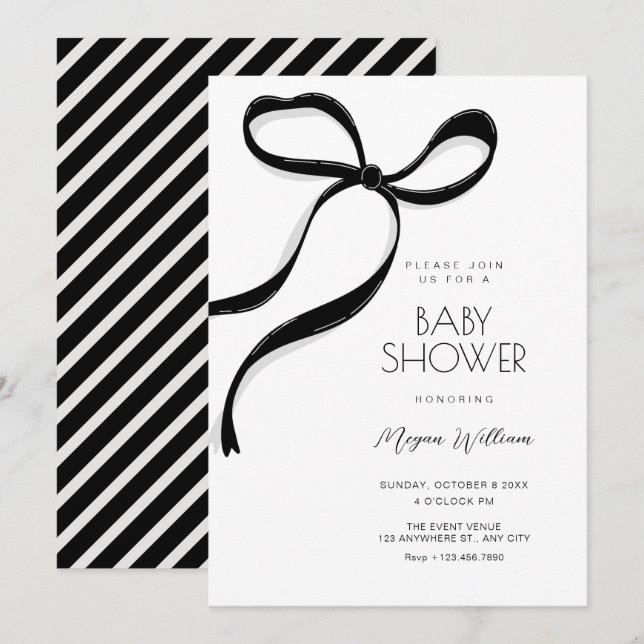 Invitación Lazo negro  (Anverso / Reverso)