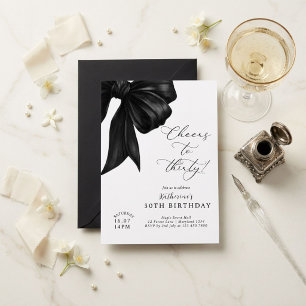 Invitación Lazo Negro Cumpleaños 30