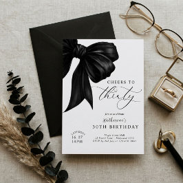 Invitación Lazo Negro Cumpleaños 30