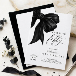 Invitación Lazo Negro Cumpleaños 50