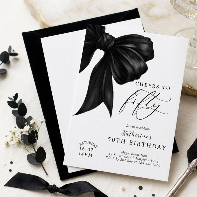 Invitación Lazo Negro Cumpleaños 50 (Subido por el creador)