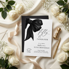 Invitación Lazo Negro Cumpleaños 50