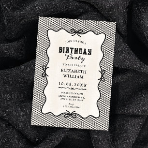 Invitación Lazo negro vintage