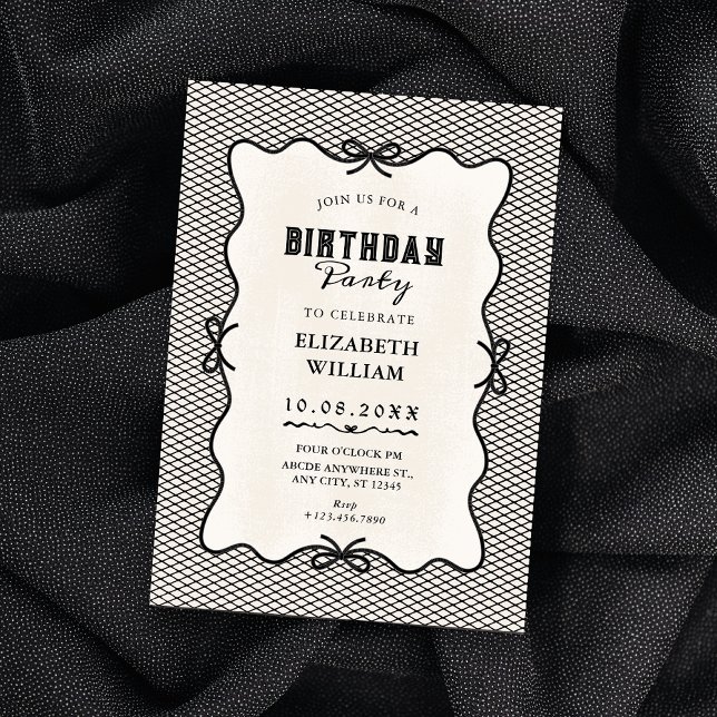 Invitación Lazo negro vintage (Subido por el creador)