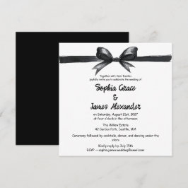 Invitación Lazo negro y blanco | Boda elegante | Monocromo