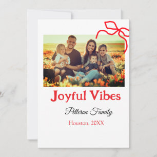 Invitación Lazo rojo vibraciones alegres añadir nombre de fam