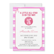 Lazo Rosa Coqueta de Rayas Baloncesto Baby Shower