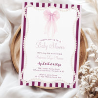 Lazo rosa elegante perlas baby shower grandmilleni
