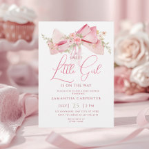 lazo rosa floral niña coqueta baby shower