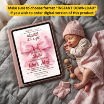 lazo rosa musulmán niña bebé aqeeqah