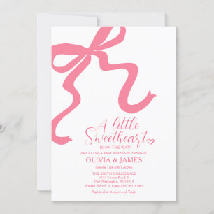 Invitación Lazo rosa Pequeño Baby Shower