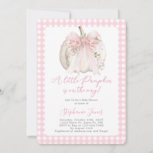 Invitación Lazo rosa un pequeño bebé calabacín Shower niña