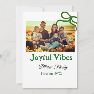 Invitación Lazo verde vibraciones alegres añadir nombre de fo