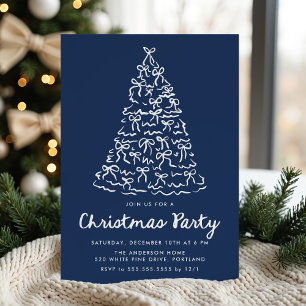Invitación Lazos de árbol de Navidad caprichosos Fiesta de Na