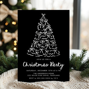 Invitación Lazos de árbol de Navidad caprichosos Fiesta de va