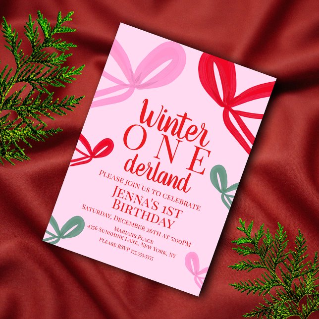 Invitación Lazos de Navidad dibujados a mano Cumpleaños multi (Subido por el creador)