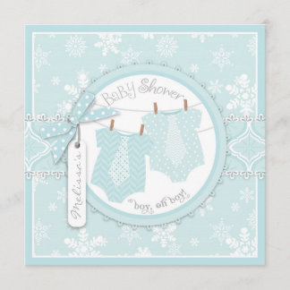 Invitación Lazos del invierno y muchachos gemelos Baby Shower