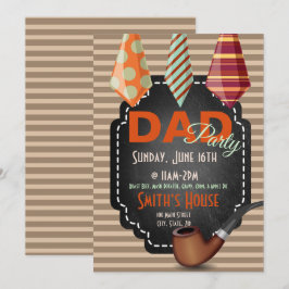 Invitación Lazos multicolores del Día del Padre con rayas mar