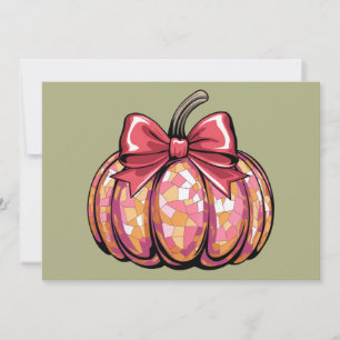 Invitación Lazos Retro Coquette Calabaza Ambiente Otoñal Temp