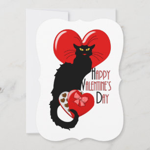 Invitación Le Chat Noir Corazones de Caramelo Día de San Vale