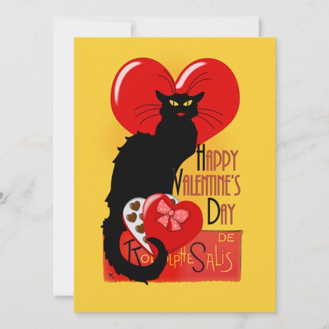 Invitación Le Chat Noir El día de San Valentín (Anverso)