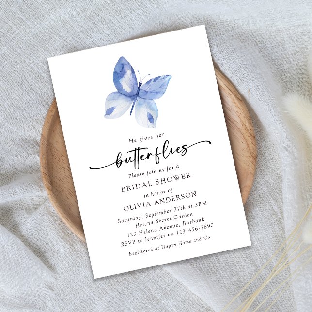 Invitación Le da a sus mariposas ducha de novias (Subido por el creador)