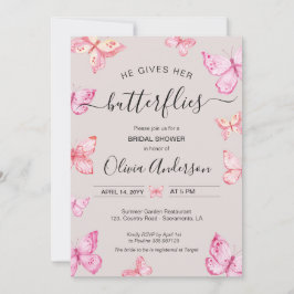 Invitación Le da una ducha de mariposas