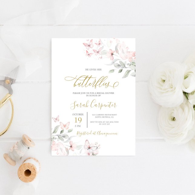 Invitación Le da una ducha de novia a sus mariposas (Subido por el creador)