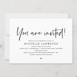 Invitación Le invitamos a la moderna ducha de novias Casual