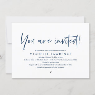 Invitación Le invitamos a una moderna ducha de novia Casual.