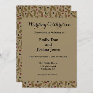 Invitación Leaf Berry Classic Colored Bonito Pattern Art