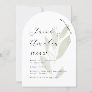 Invitación Leaf Modern Arch Engagement Party
