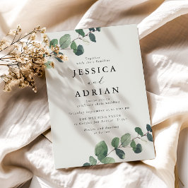 Invitación Leafy Sage Green Elegant Wedding