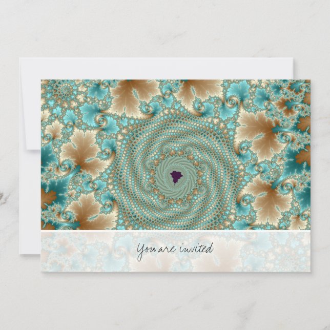 Invitación Leafy Whorls Fractal (Anverso)