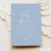 LEAH Minimalista Sky Blue Photo Baby Shower