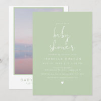 LEAH Spring Vibrant Pastel Green Photo Baby Shower