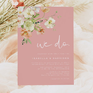 Invitación LEAH Vibrant Pastel Pink Florals Lo Hacemos Boda