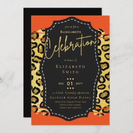 Invitación LeahG Bonito Girly Bachelorette Glam Animal Prints