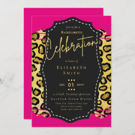 Invitación LeahG Bonito Girly Bachelorette Glam Animal Prints