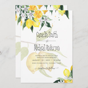 Invitación LeahG Citrus Lemons Boda presupuestal Invitar Amar