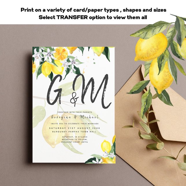 Invitación LeahG Citrus Lemons Boda presupuestal Invitar Amar (Subido por el creador)