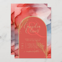 LeahG Coral Navy Blue Gold INVITE