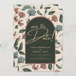 Invitación LeahG Emerald Green Terracotta Fall Save The Date