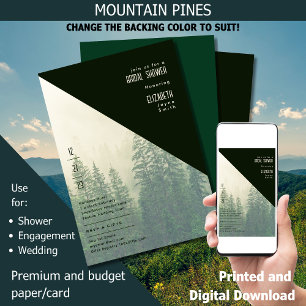 Invitación LeahG Forest Pine Winter Trees Bridal Shower