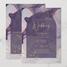 LeahG Ink Ombre Morado Lavanda Dorado Boda